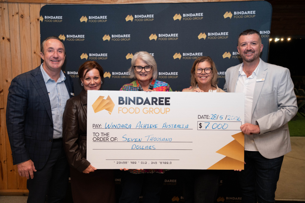 Bindaree Charity Cheque
